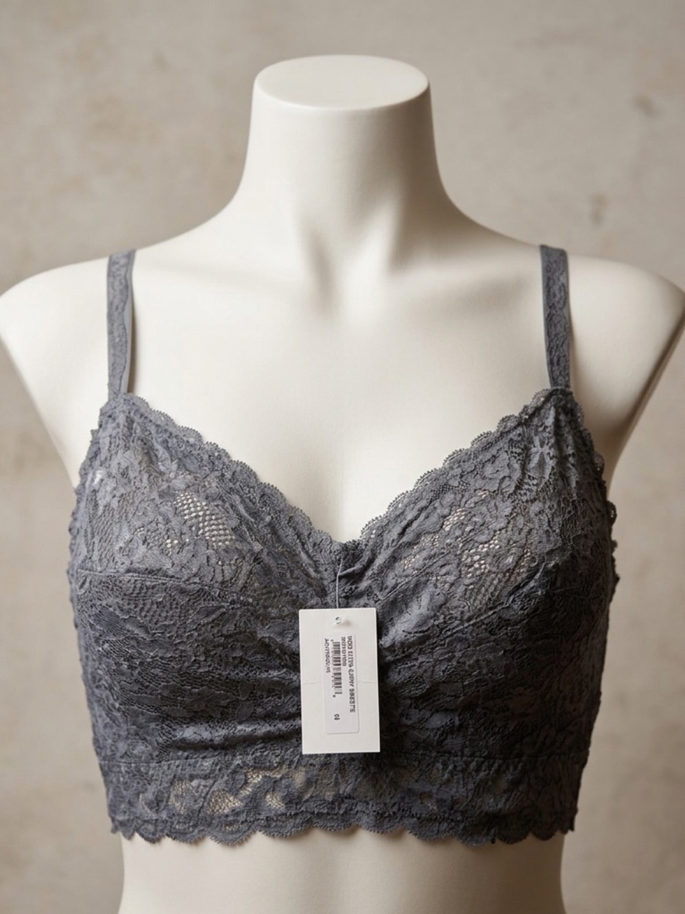Ultra Curvy Small Cosabella Sweetie never say never anthracite bralette bra gray